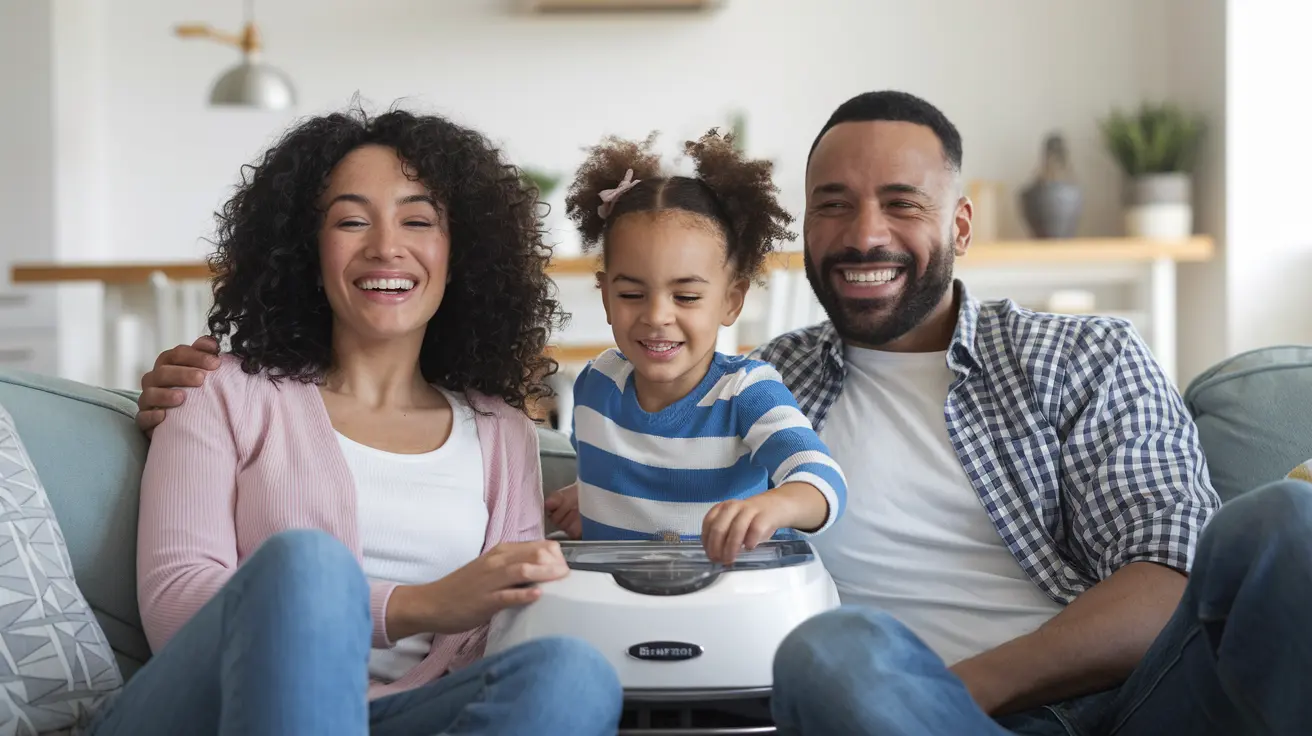 Family at home in Rochester after an appliance repair